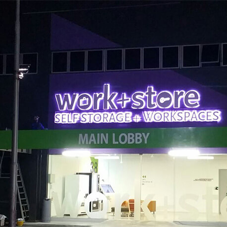 Work Store Main Lobby Building Sign - Amico Technology International
