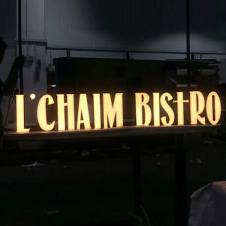 L'Chaim Bistro Shopfront Signages - Amico Technology International