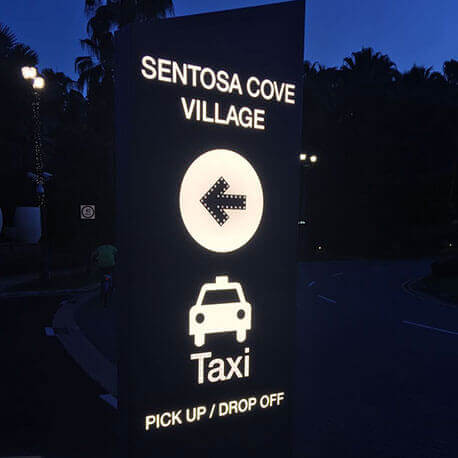 Sentosa Cove Village Taxi And Neon Sign - Amico Technology International