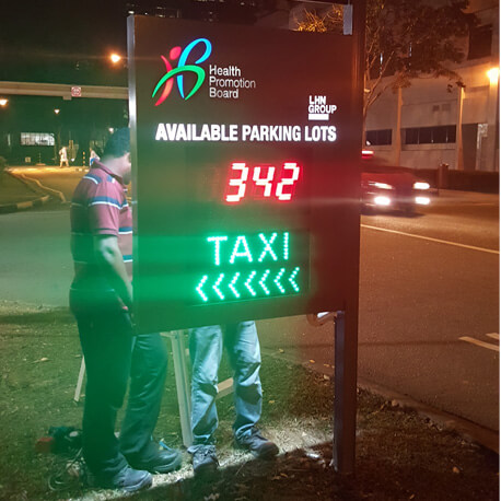 Parking Lot Availability Taxi And Neon Sign - Amico Technology International