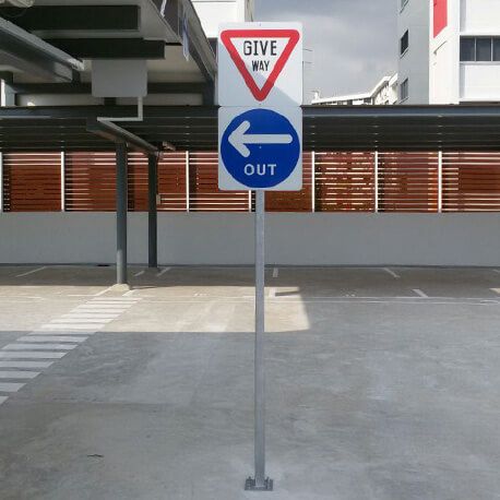 Installed Give Way Solar Road Sign - Amico Technology International